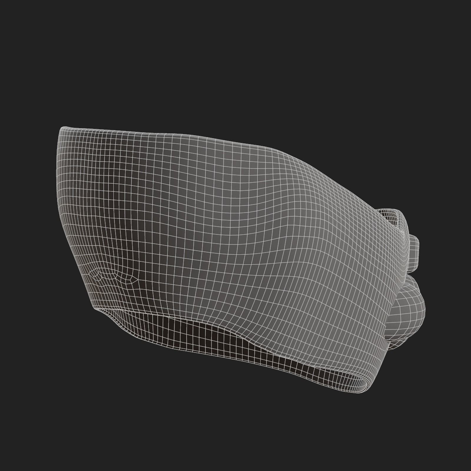 Gas mask respirator scifi futuristic  Low-poly 3D model_10