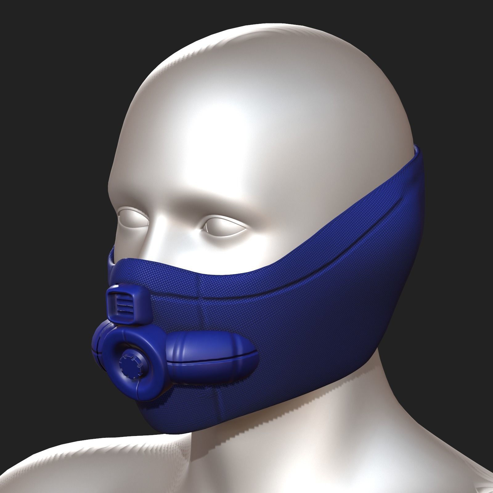 Gas mask respirator scifi futuristic  Low-poly 3D model_9