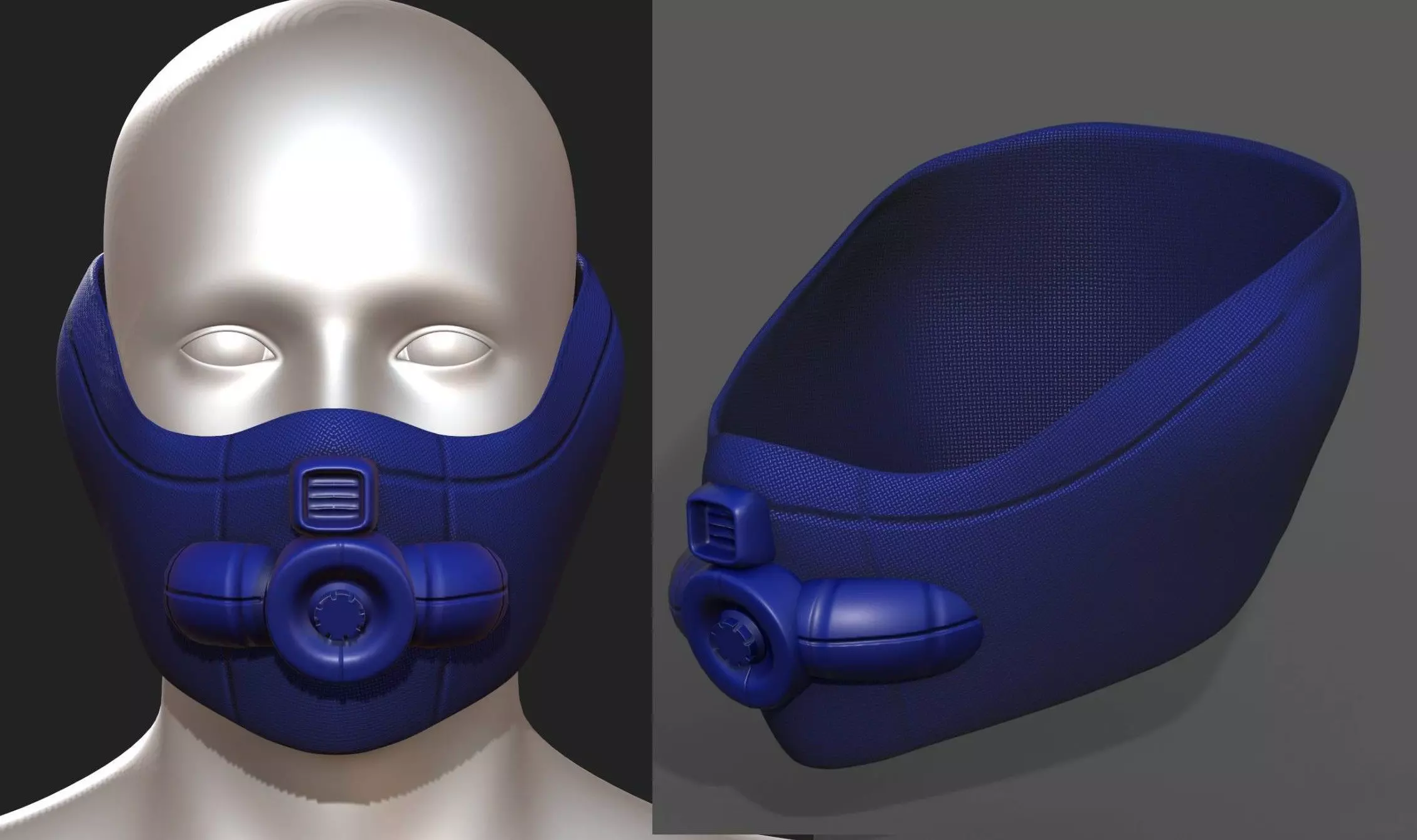 Gas mask respirator scifi futuristic  Low-poly 3D model_0