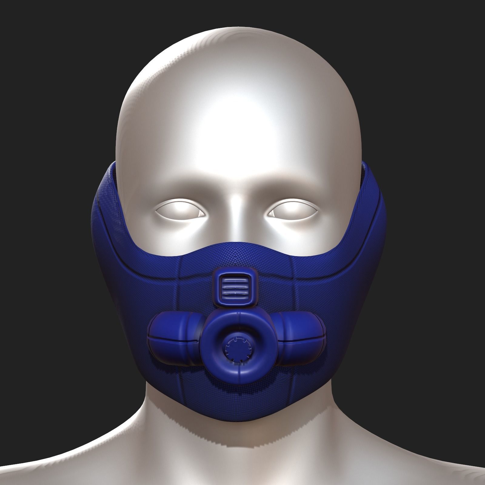 Gas mask respirator scifi futuristic  Low-poly 3D model_2
