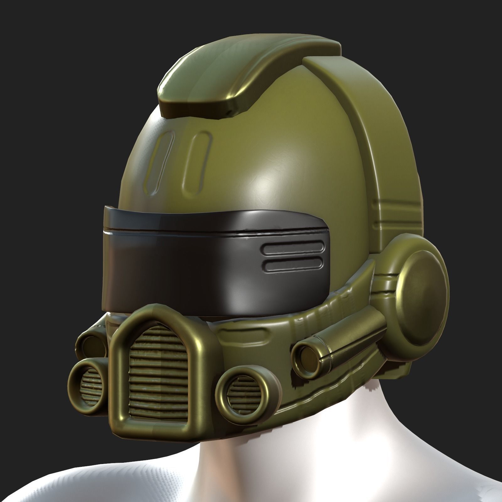 Helmet scifi military combat 3d  Low-poly 3D model_1