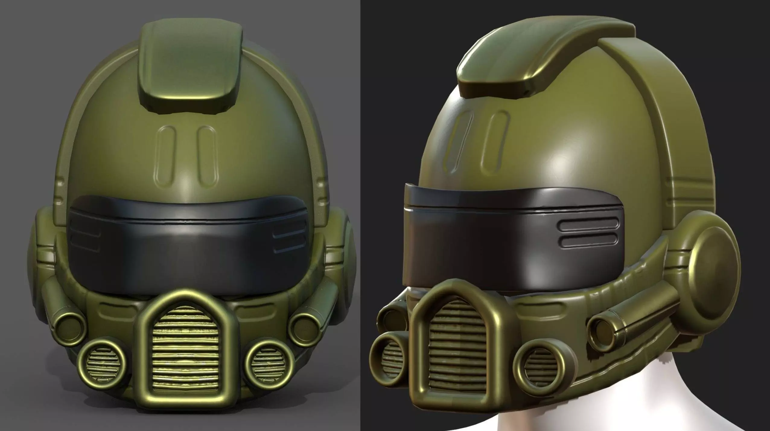 Helmet scifi military combat 3d  Low-poly 3D model_0