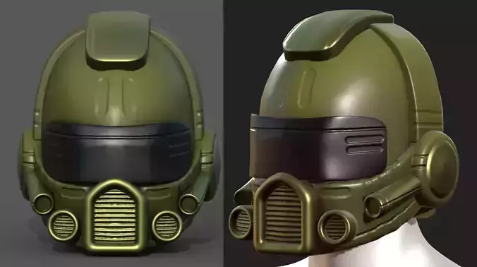Helmet scifi military combat 3d 