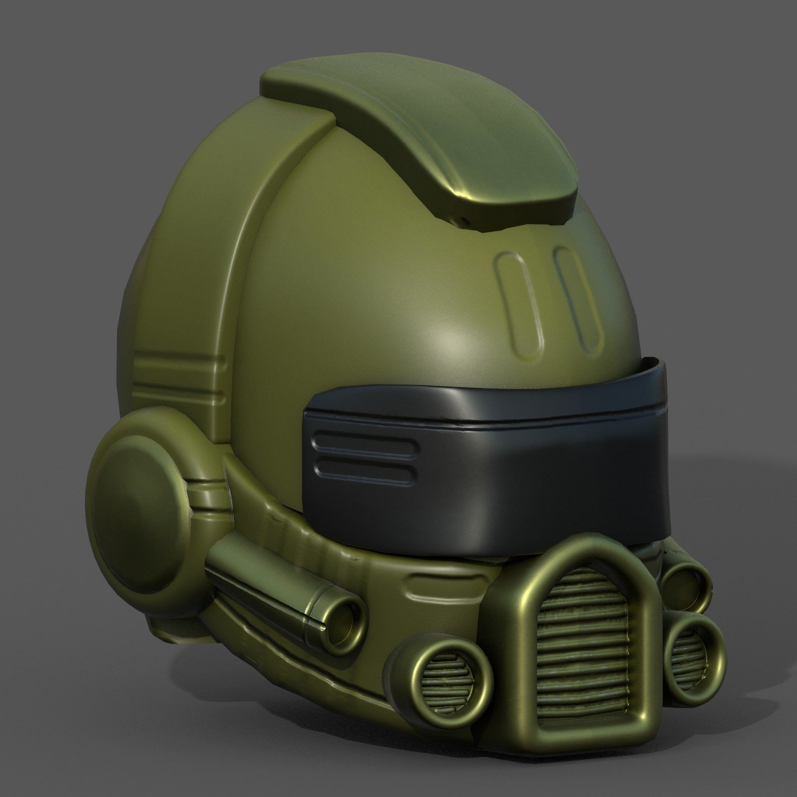 Helmet scifi military combat 3d  Low-poly 3D model_4