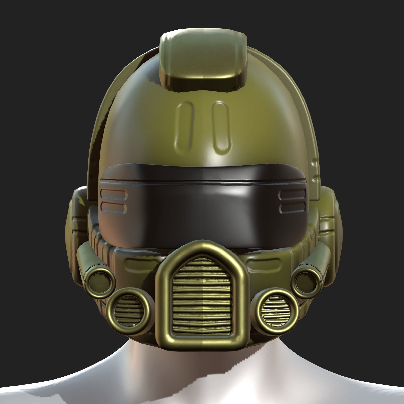 Helmet scifi military combat 3d  Low-poly 3D model_7