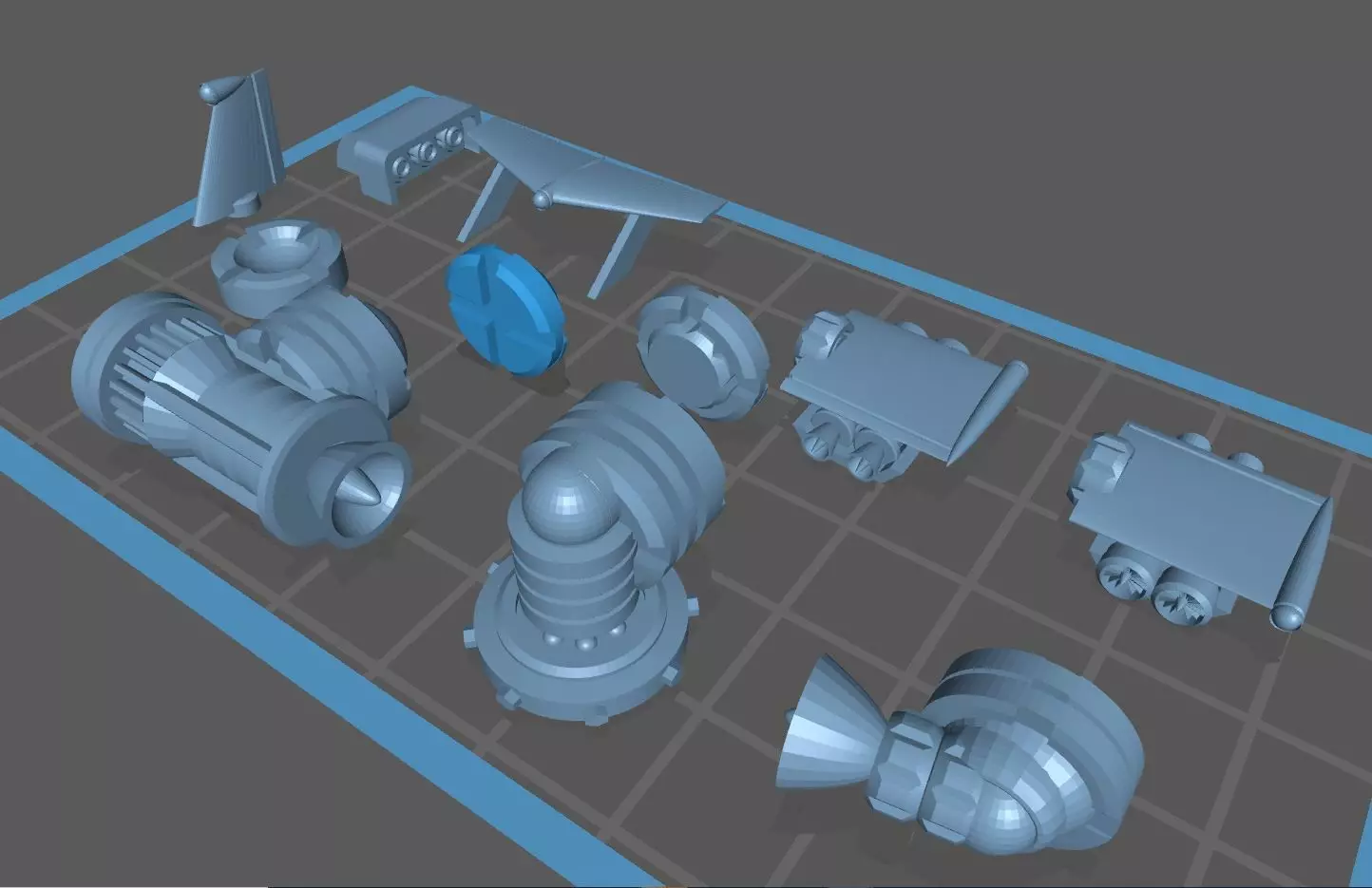 Set of engines and accessories for flying cars in Gaslands 3D print model_0