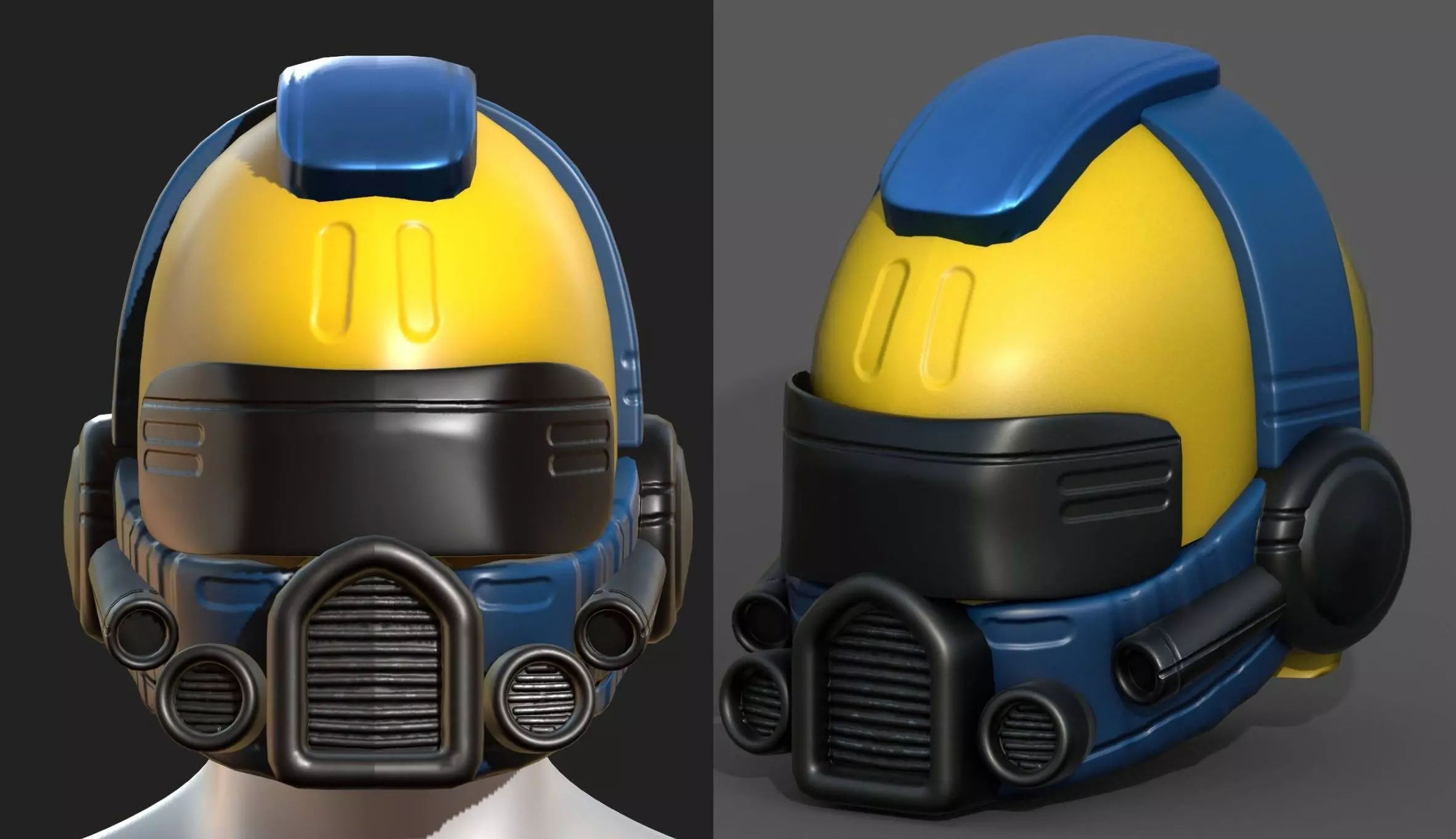 Helmet plastic mask protection pollution ball shaped Low-poly 3D model