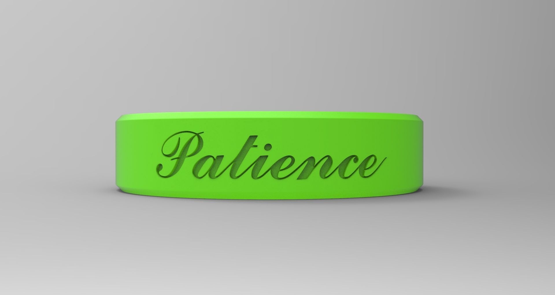 Patience Ring Green 3D print model_1