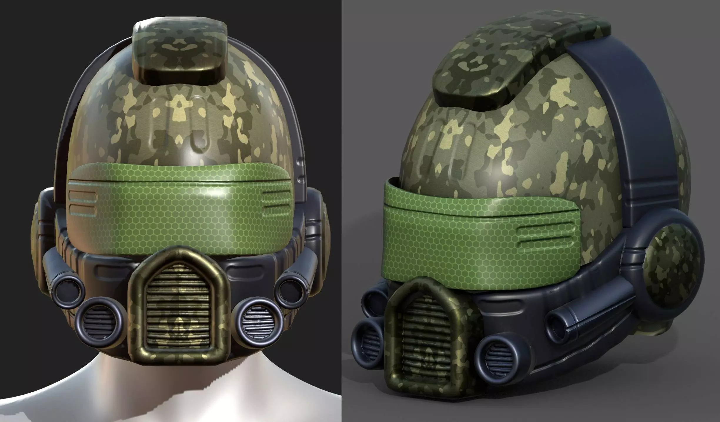 Helmet plastic mask protection pollution ball Low-poly 3D model
