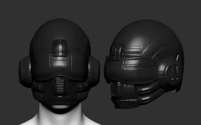 helmet high poly sculpt 3d printable 