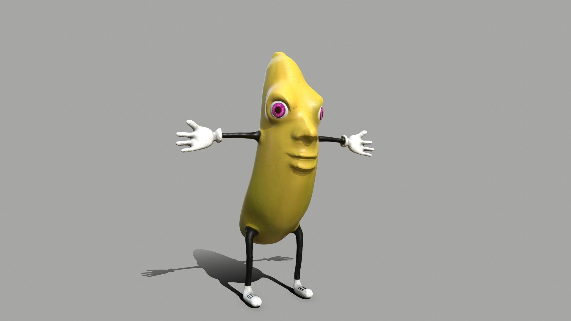 Banana character Low-poly 3D model_7