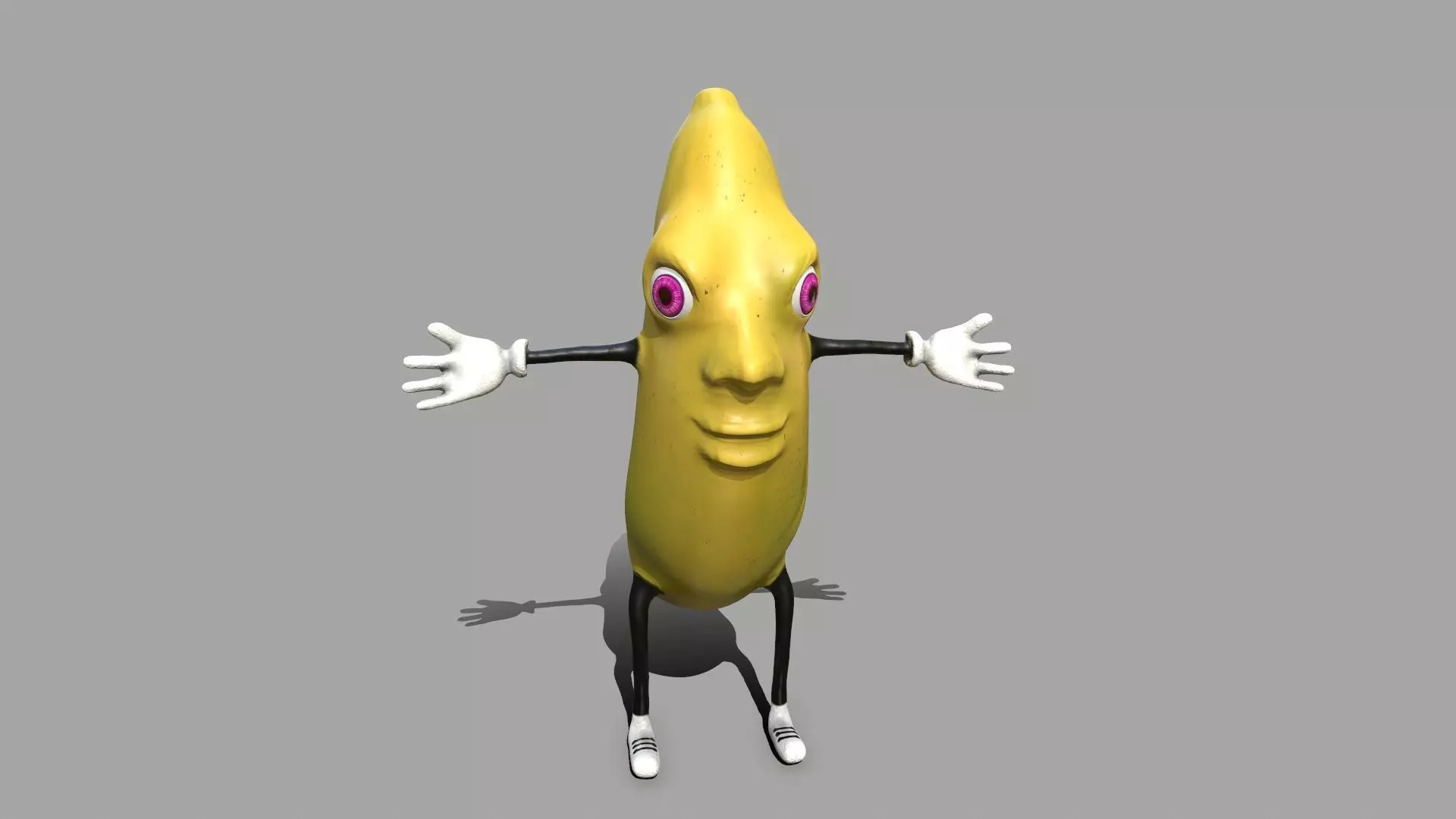 Banana character Low-poly 3D model_0