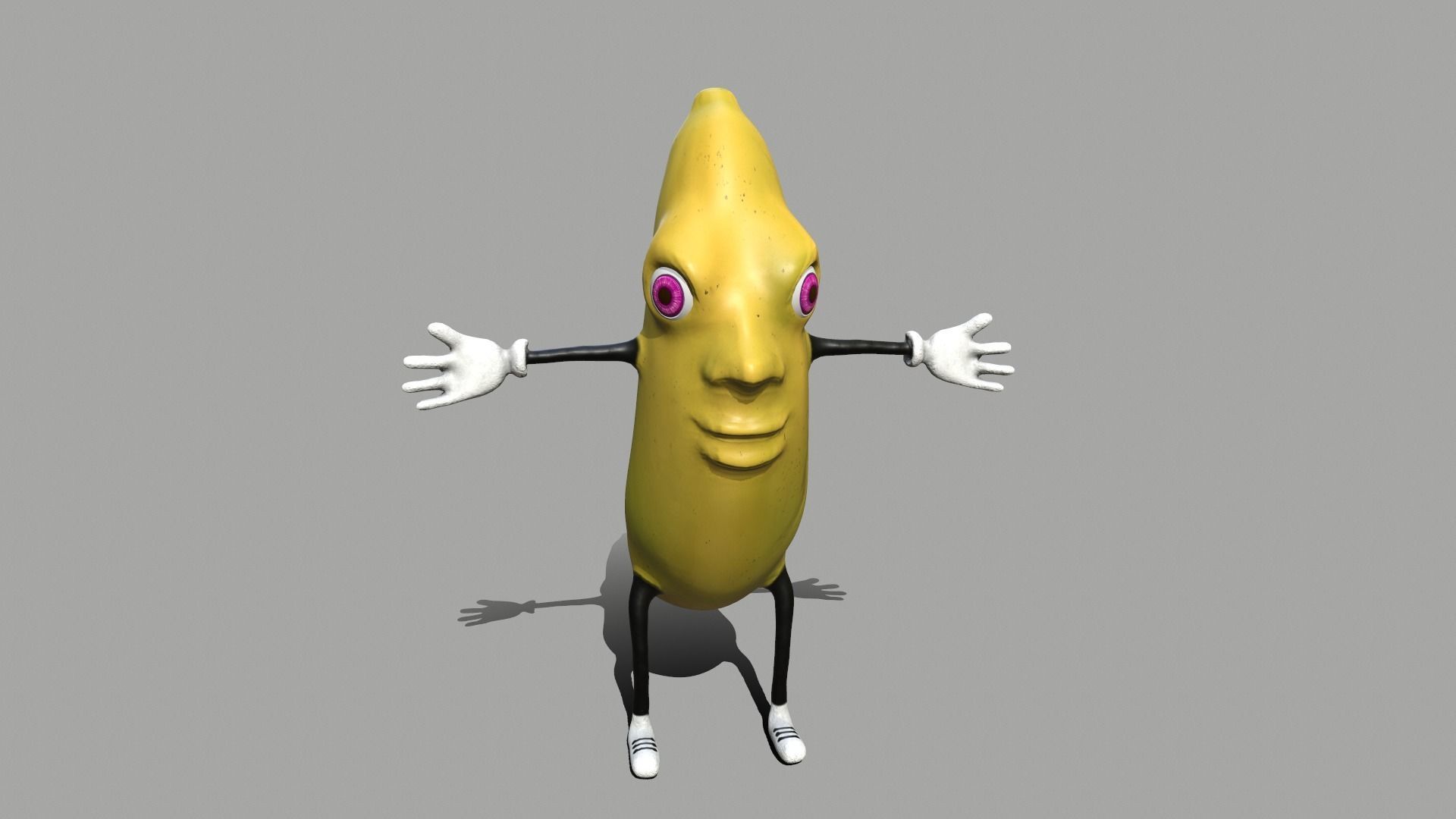 Banana character Low-poly 3D model_1