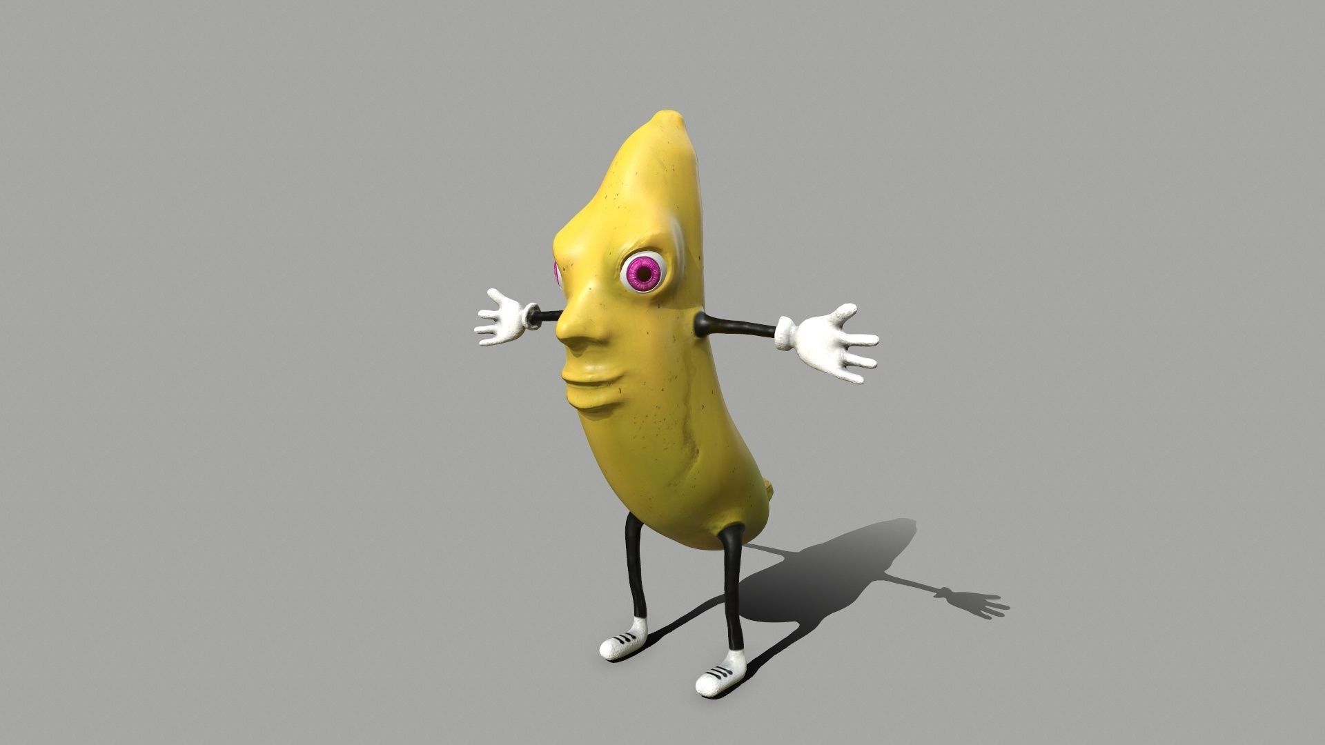 Banana character Low-poly 3D model_3