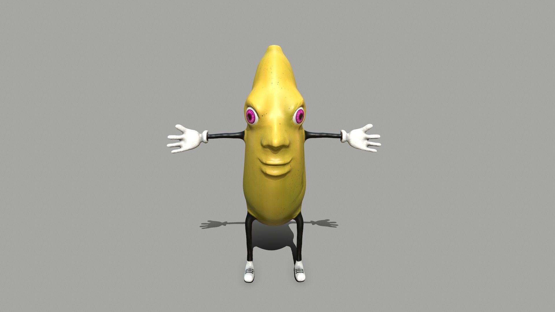 Banana character Low-poly 3D model_2