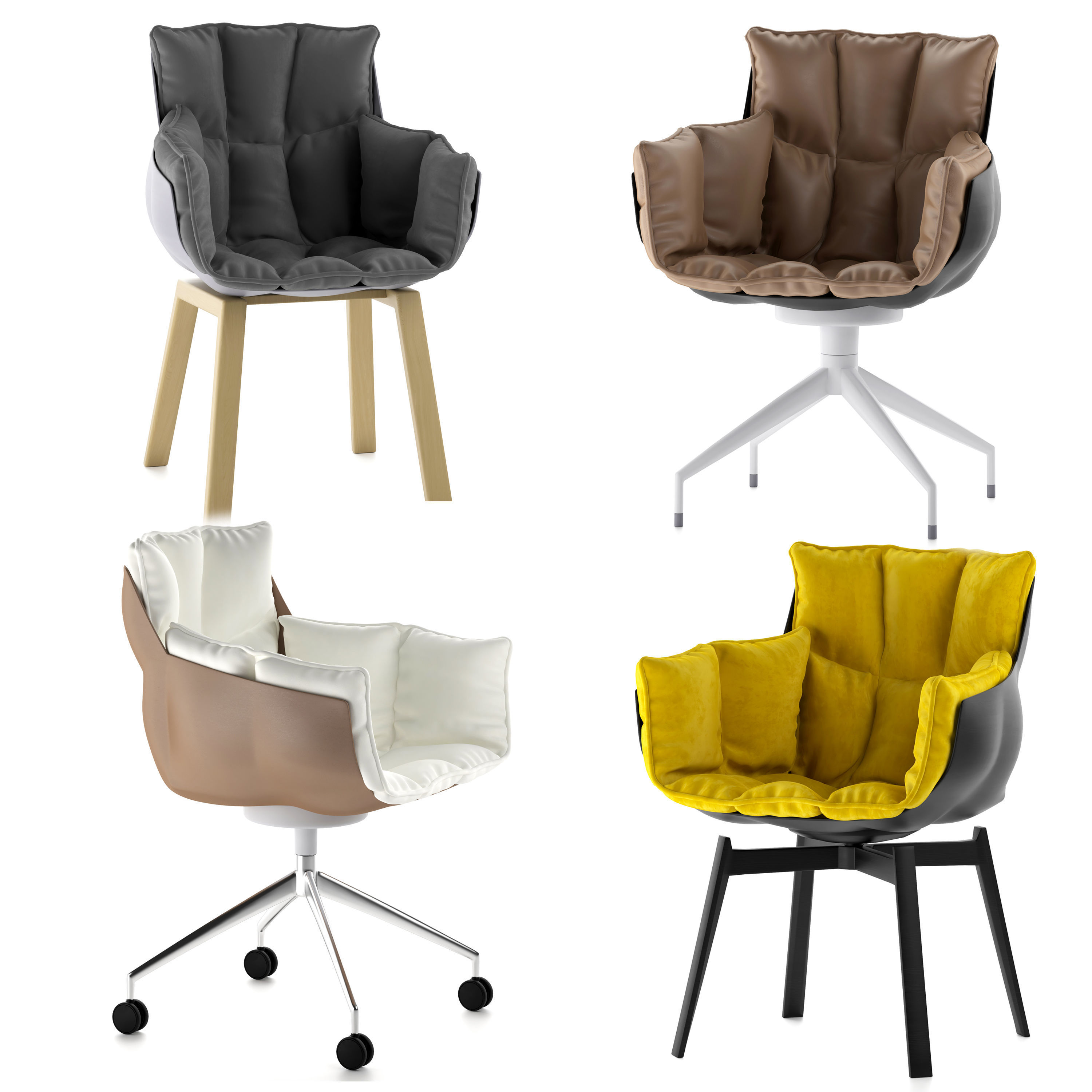 B and B Italia Husk Chairs 3D model_0