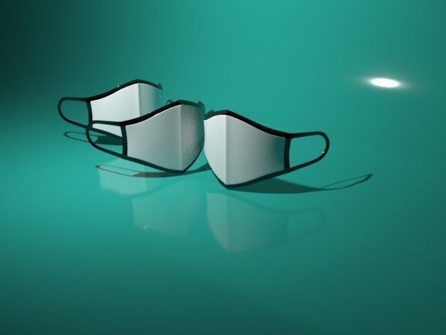 3d Mask coronavirus Low-poly 3D model_3