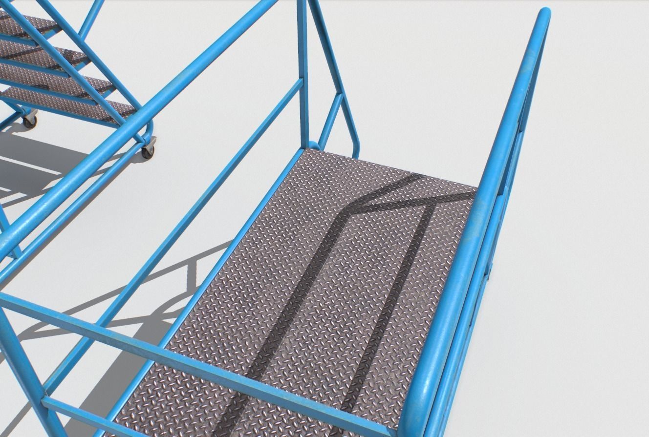 Industrial Warehouse Stairs Low-poly 3D model_7