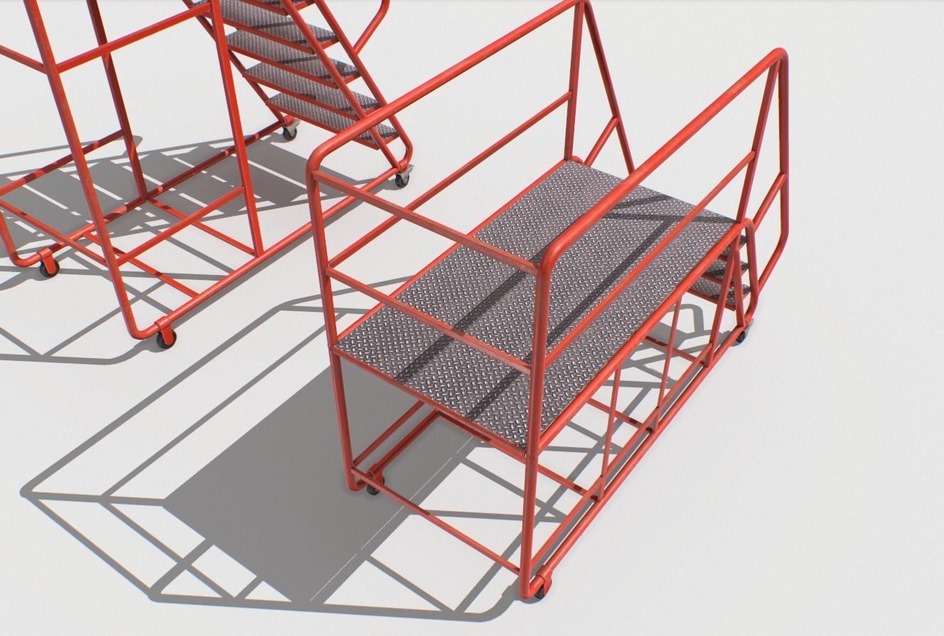 Industrial Warehouse Stairs Low-poly 3D model_10