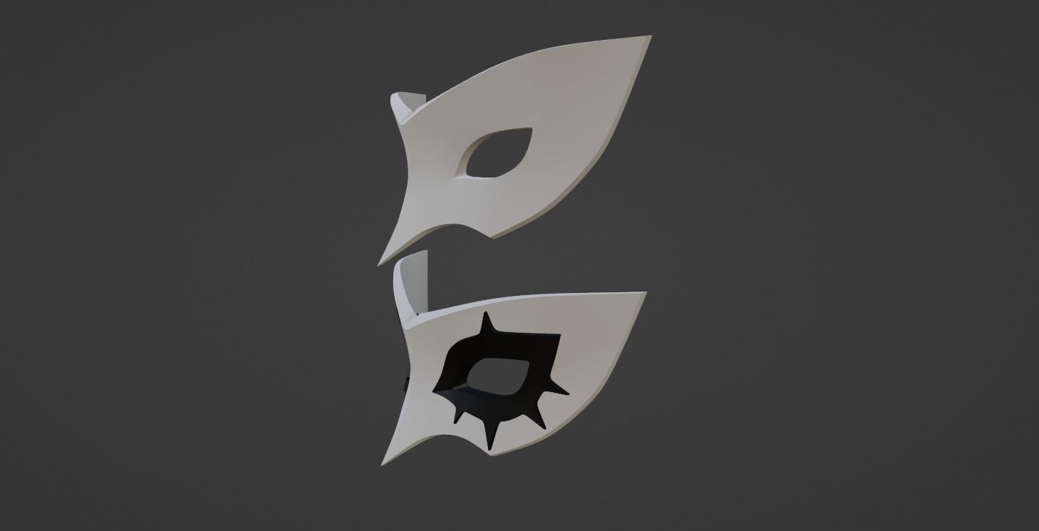 Persona 5 Jokers mask Game accurate 3D print model_3