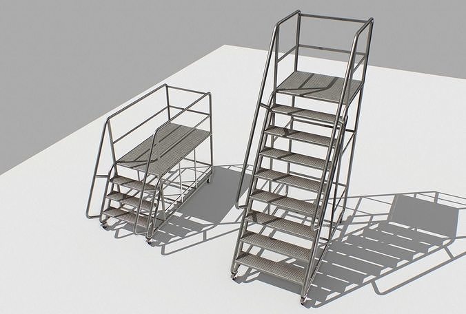 Industrial Warehouse Stair Low-poly 3D model
