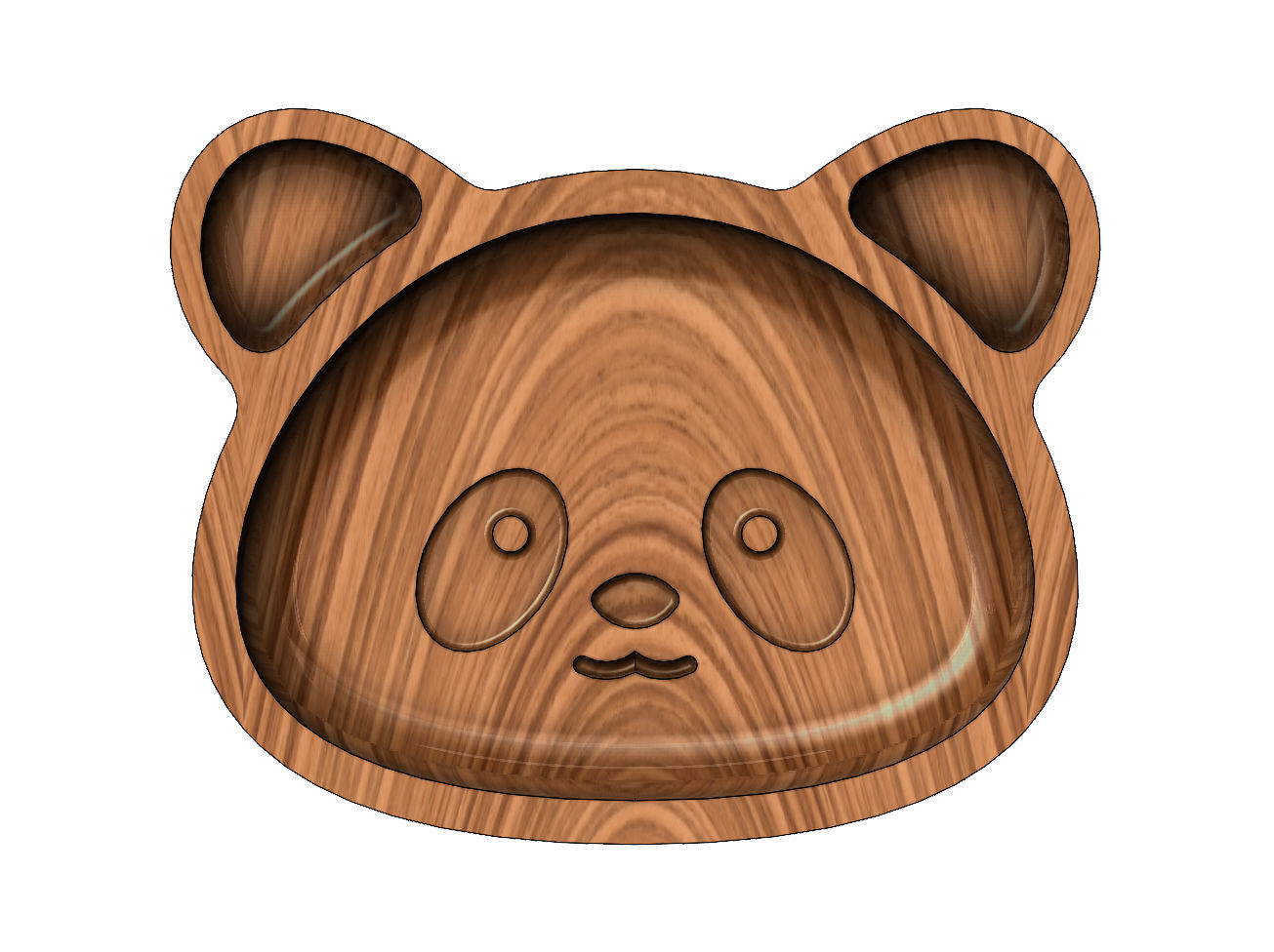 Panda wooden bowl 3D print model_1