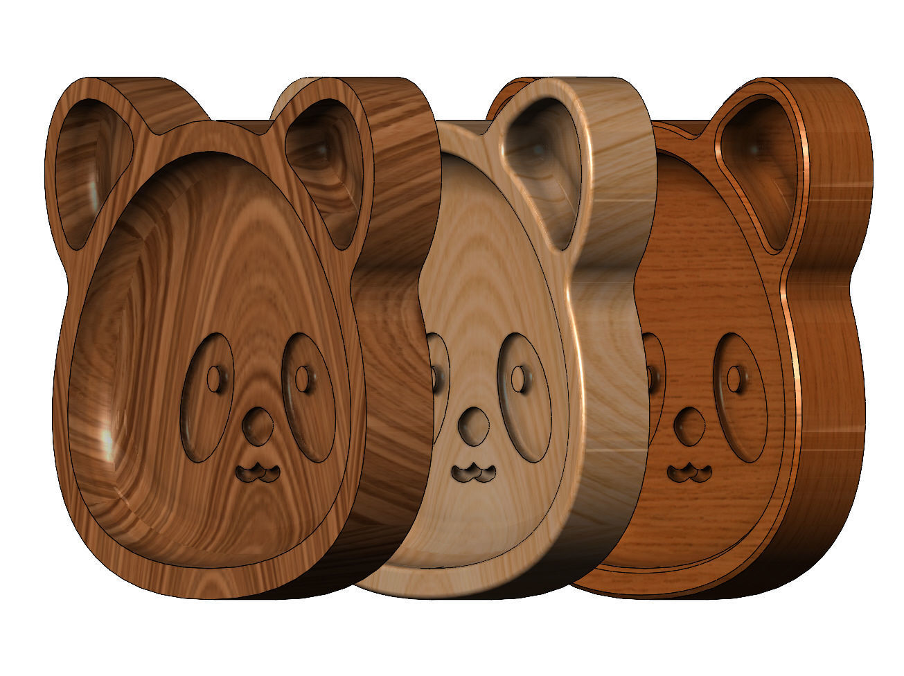Panda wooden bowl 3D print model_3