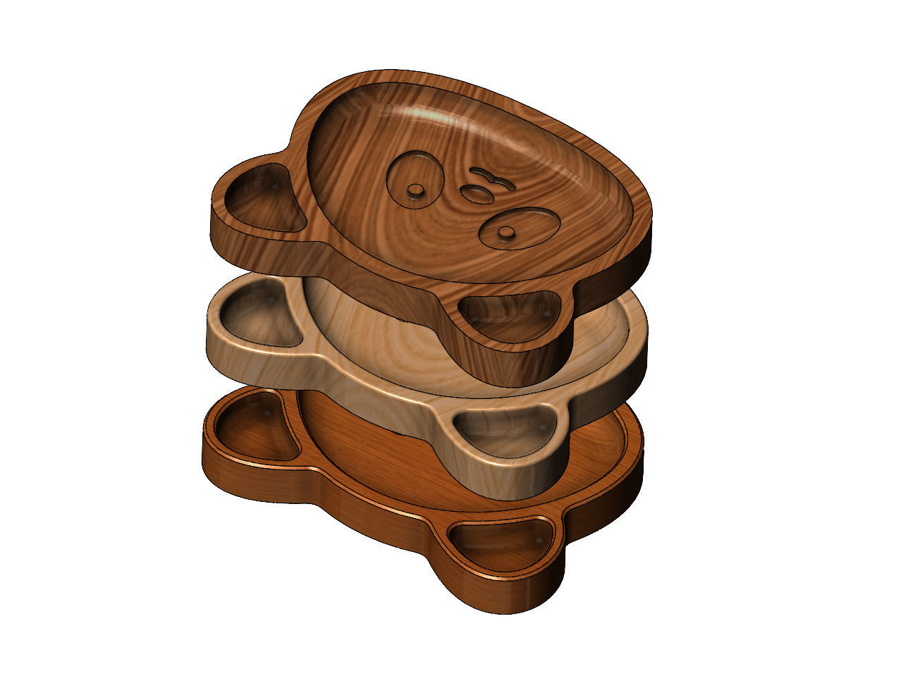 Panda wooden bowl 3D print model_8
