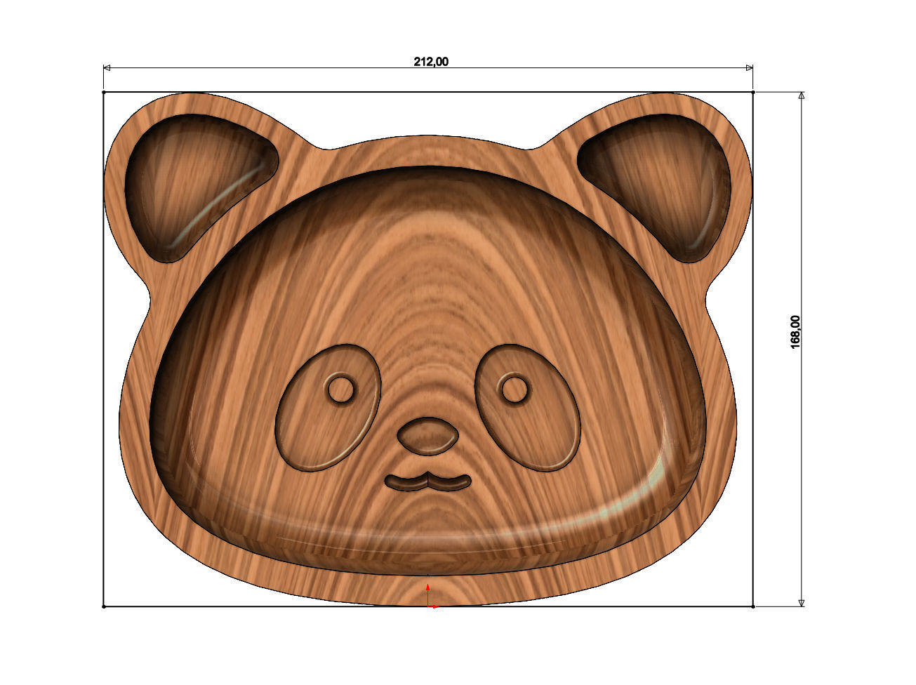 Panda wooden bowl 3D print model_2