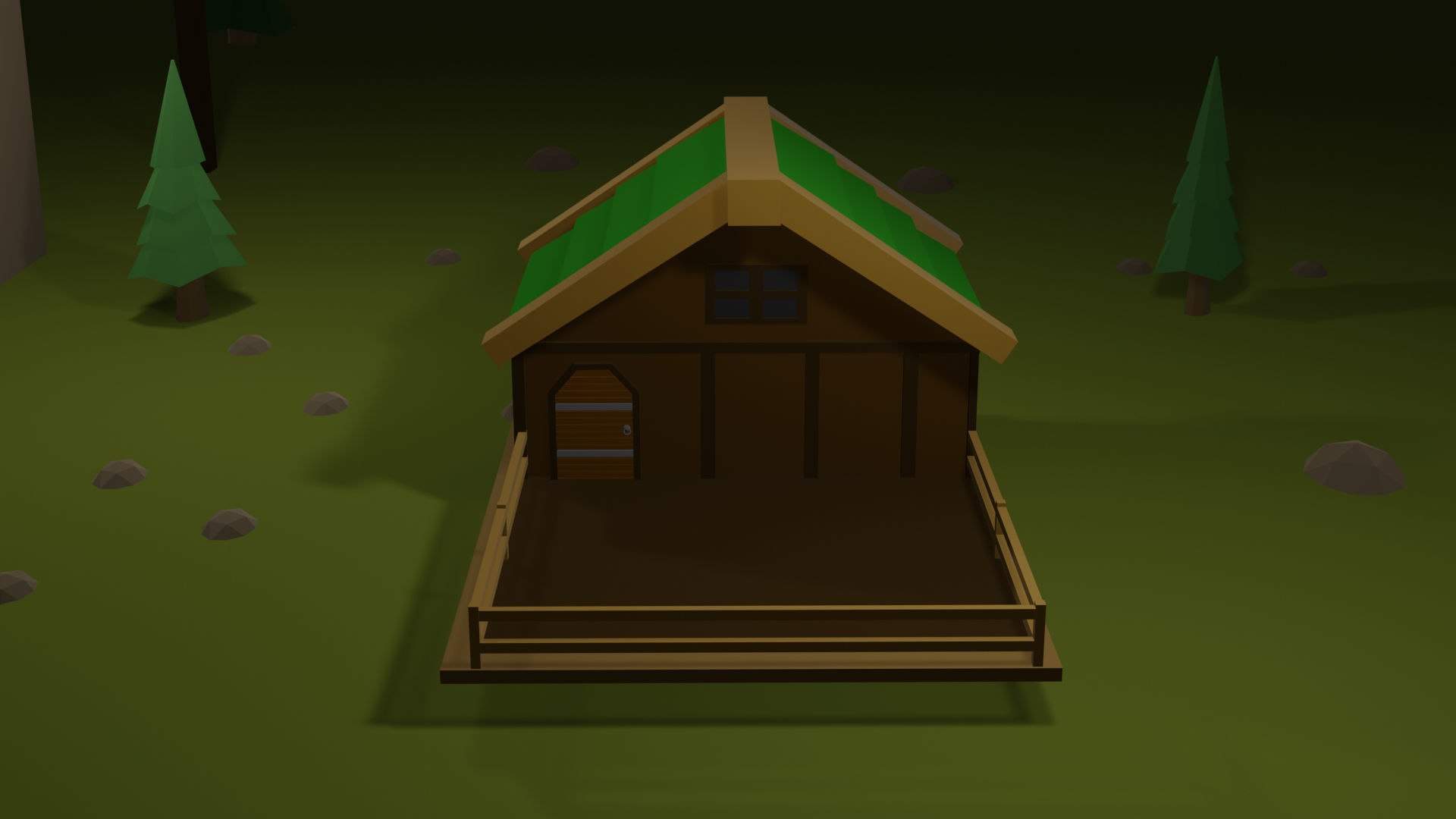Forest houses Low-poly 3D model_7