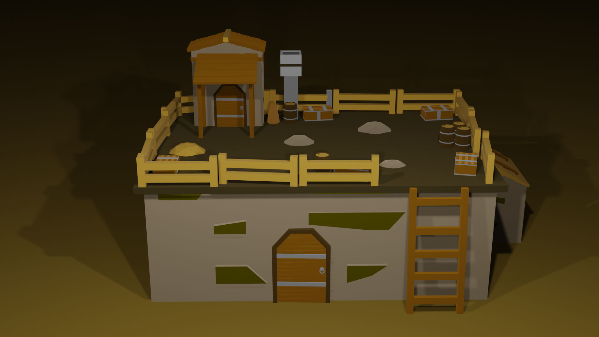 Forest houses Low-poly 3D model_5