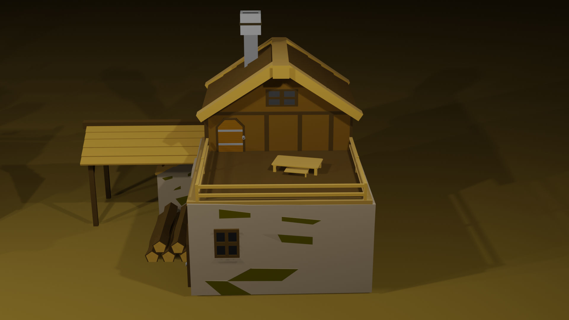 Forest houses Low-poly 3D model_4