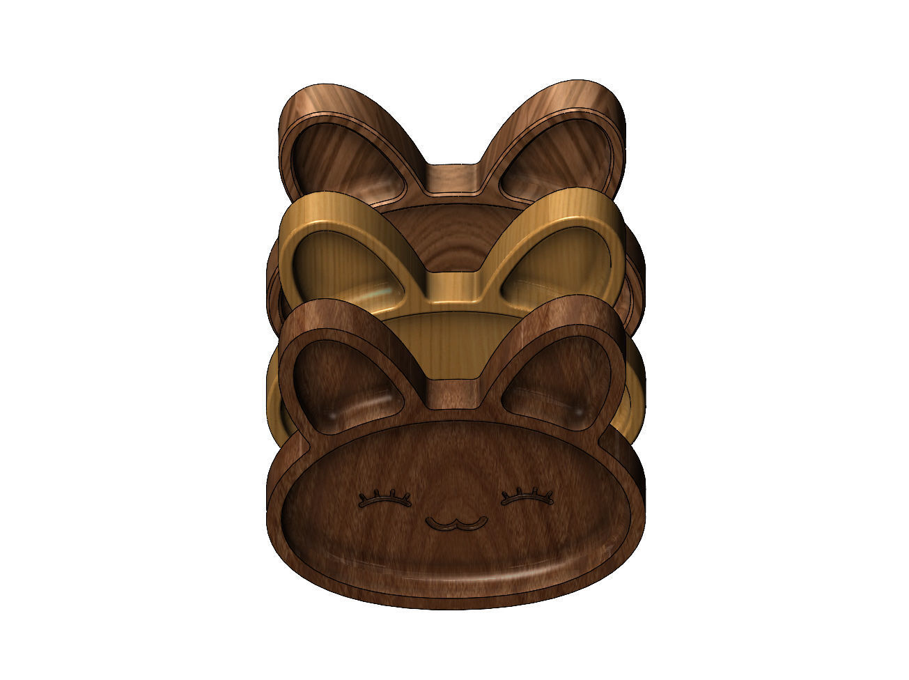 Bunny wooden bowl  3D print model_8