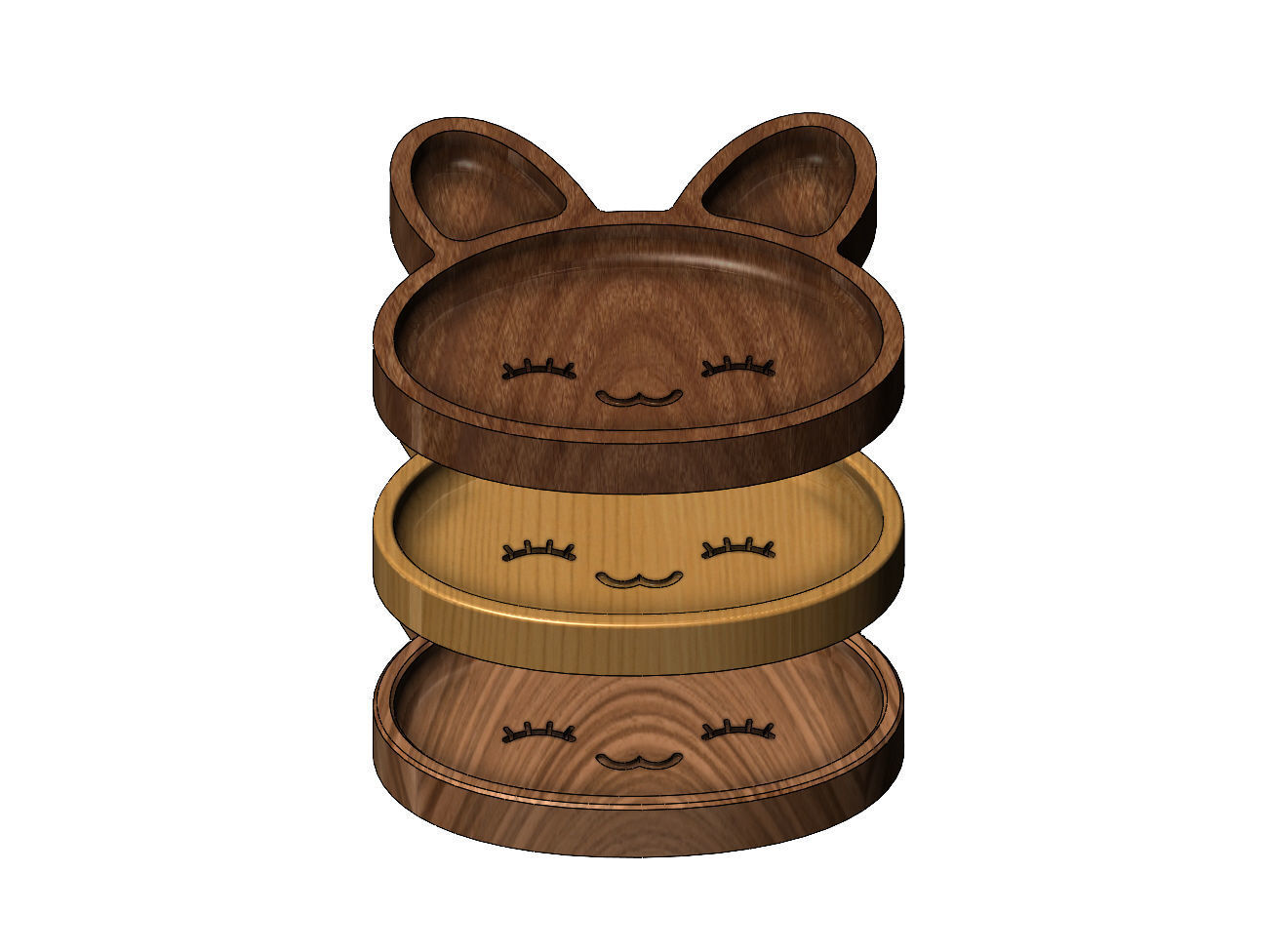 Bunny wooden bowl  3D print model_9