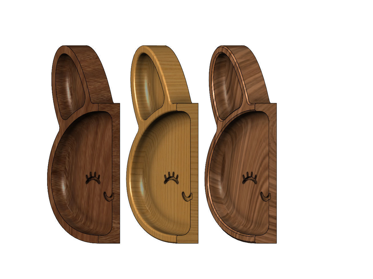 Bunny wooden bowl  3D print model_4