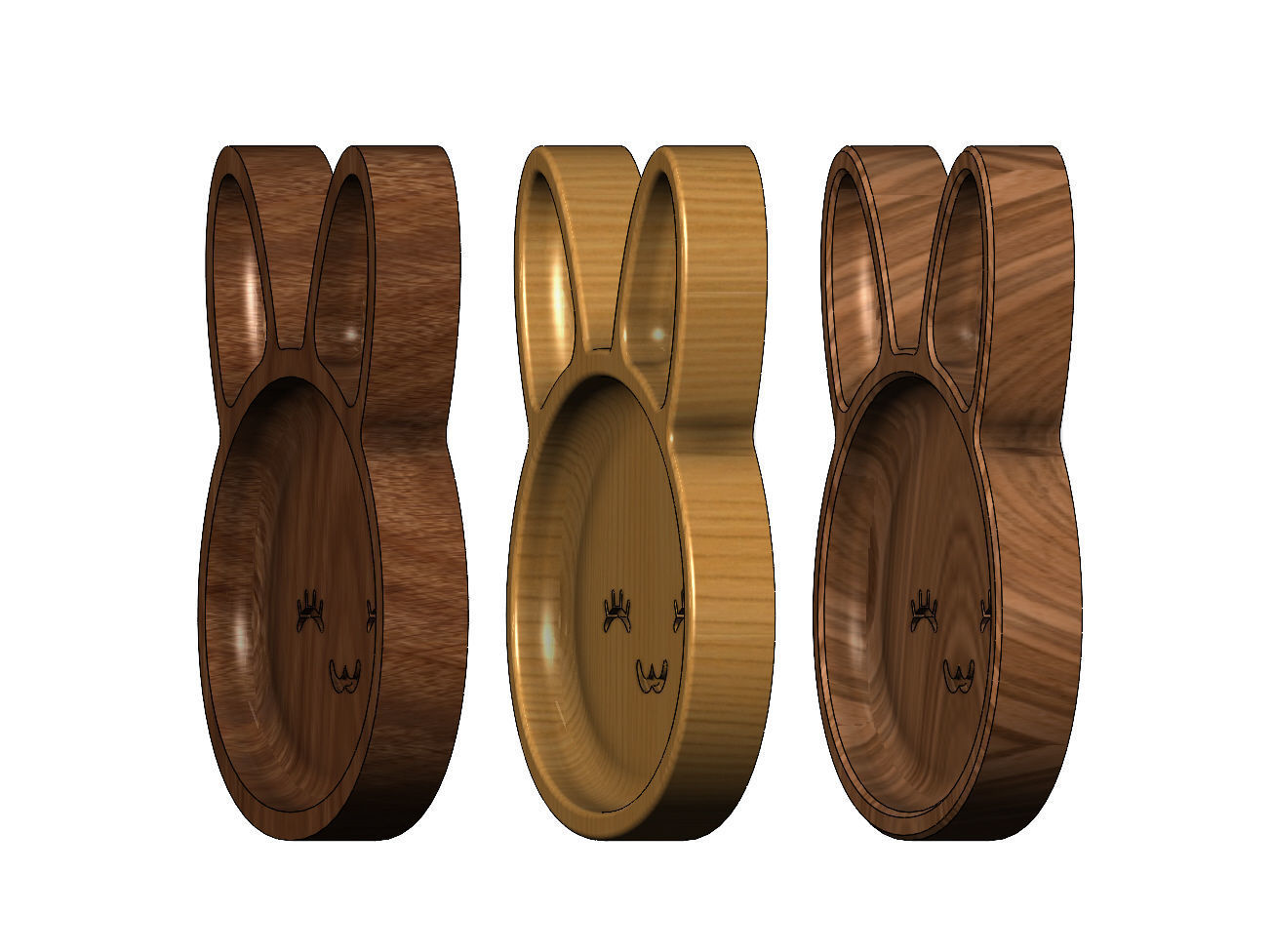 Bunny wooden bowl  3D print model_3