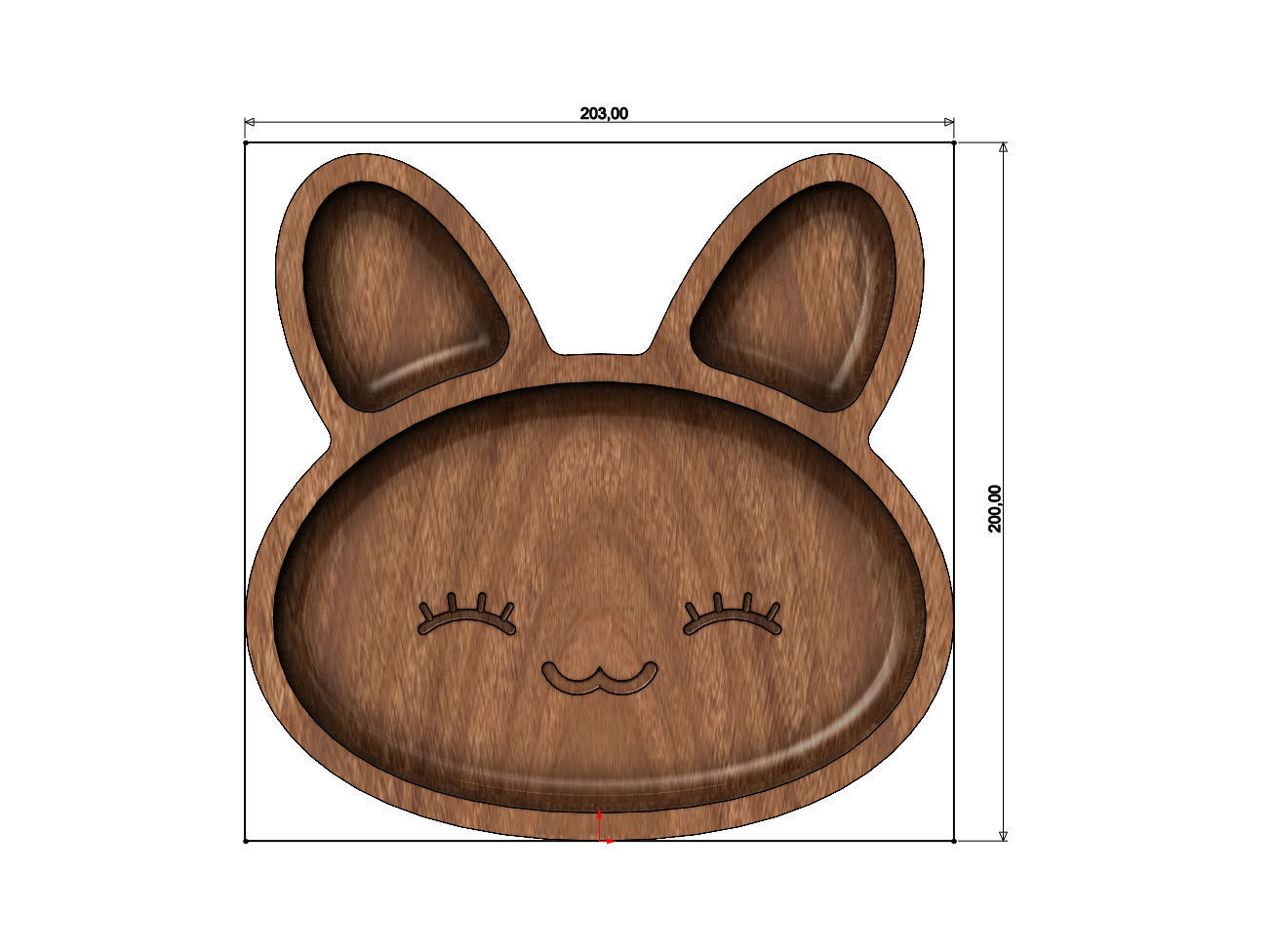 Bunny wooden bowl  3D print model_2