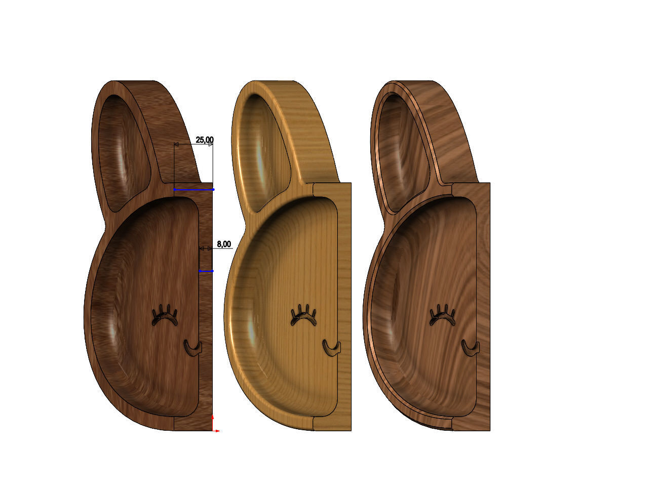 Bunny wooden bowl  3D print model_5