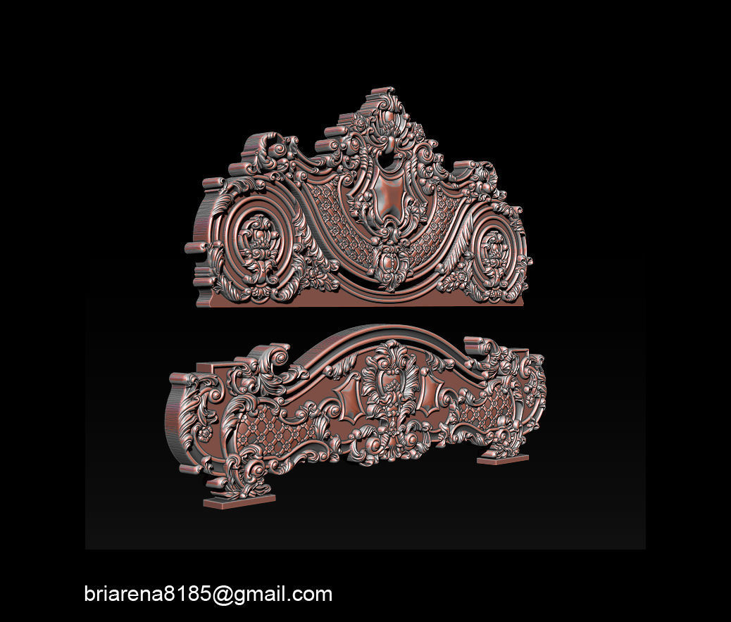 Classic Bed  3D relief models 3D print model_18