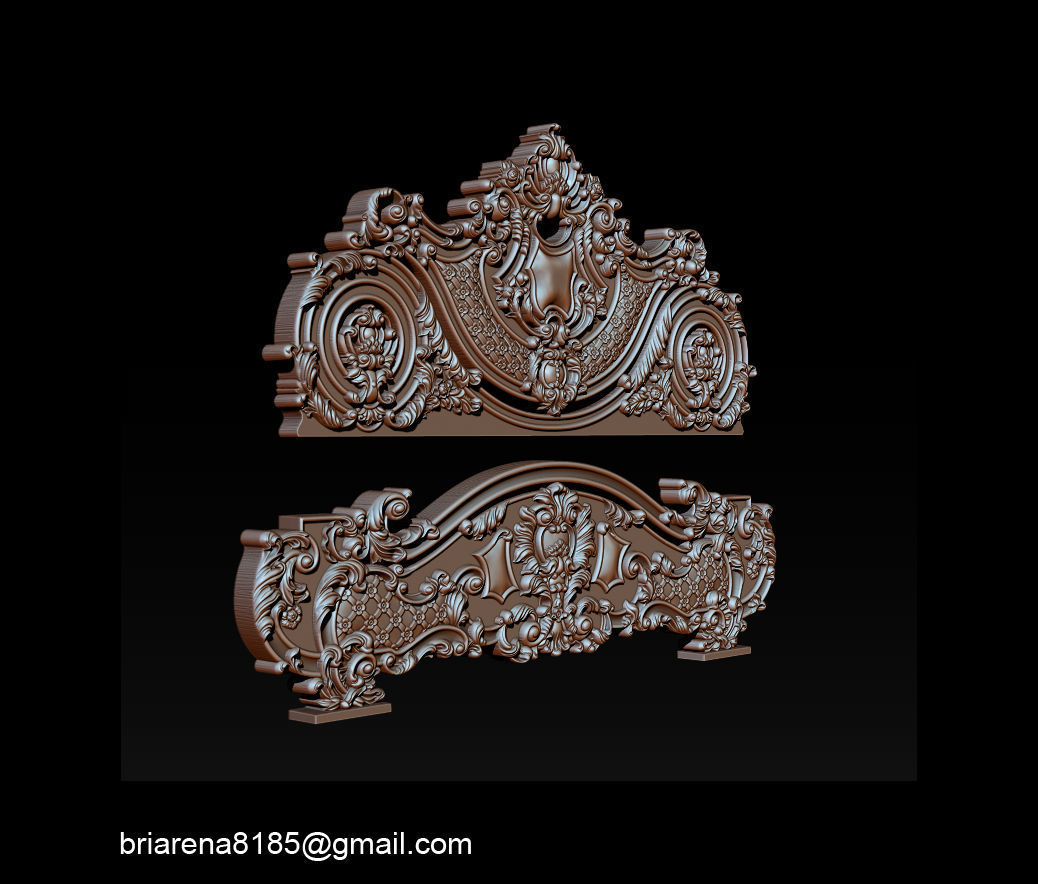 Classic Bed  3D relief models 3D print model_20