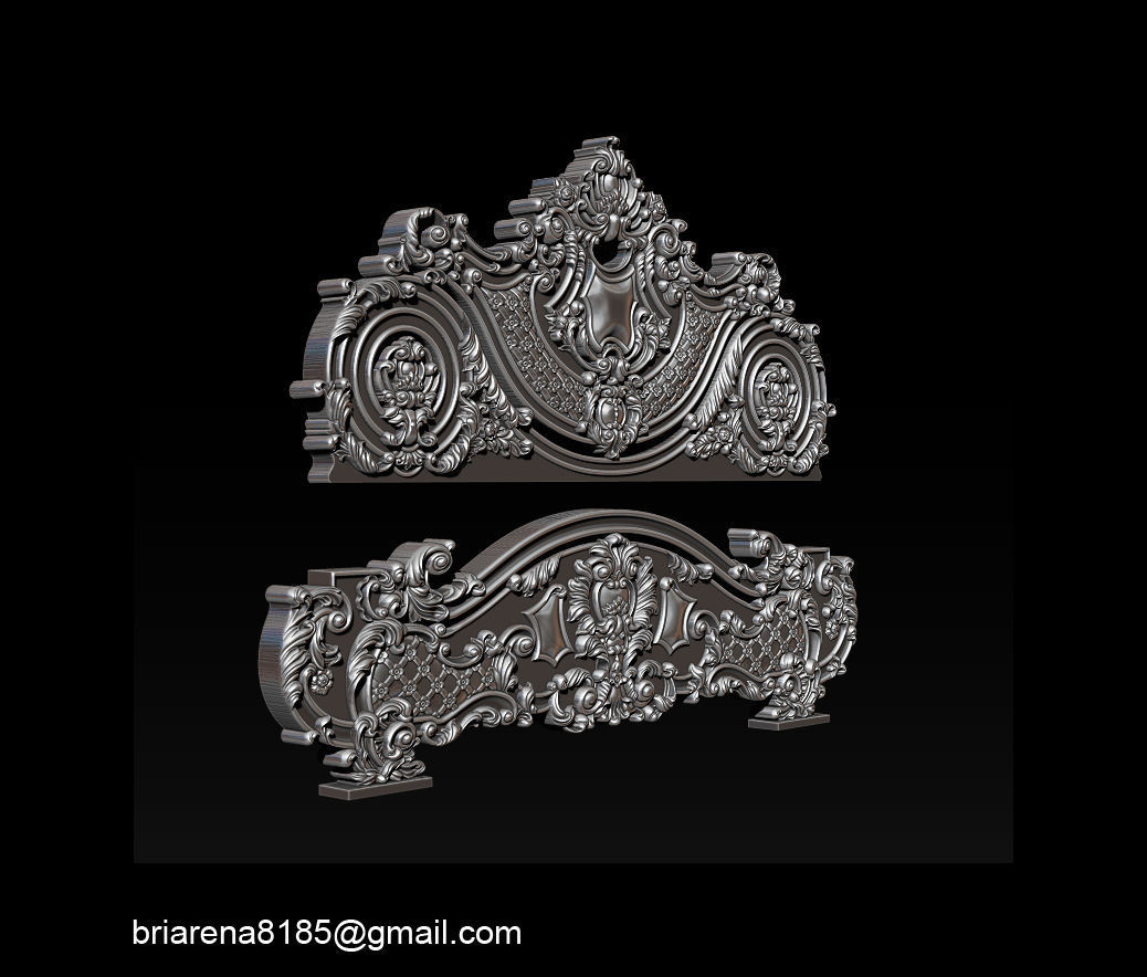 Classic Bed  3D relief models 3D print model_13
