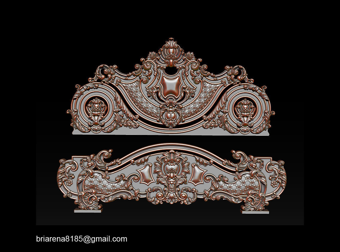 Classic Bed  3D relief models 3D print model_10