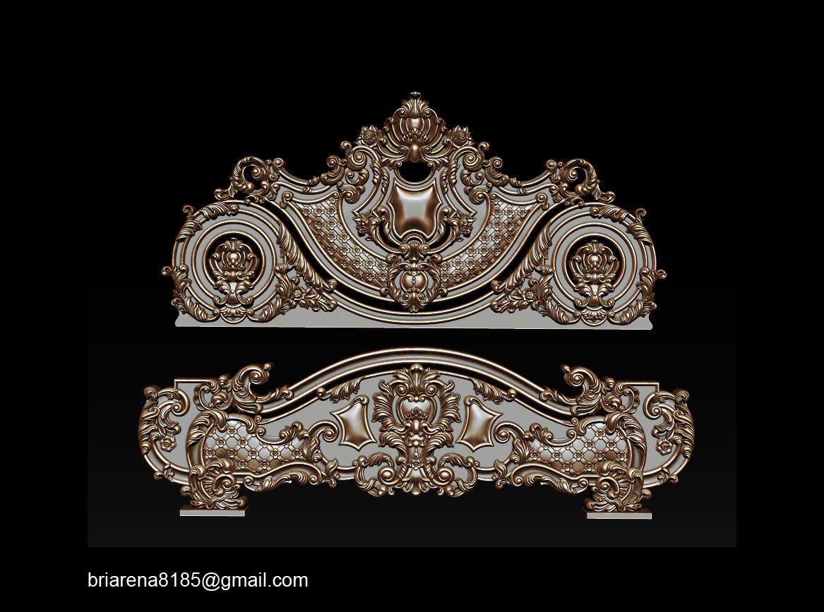 Classic Bed  3D relief models 3D print model_23
