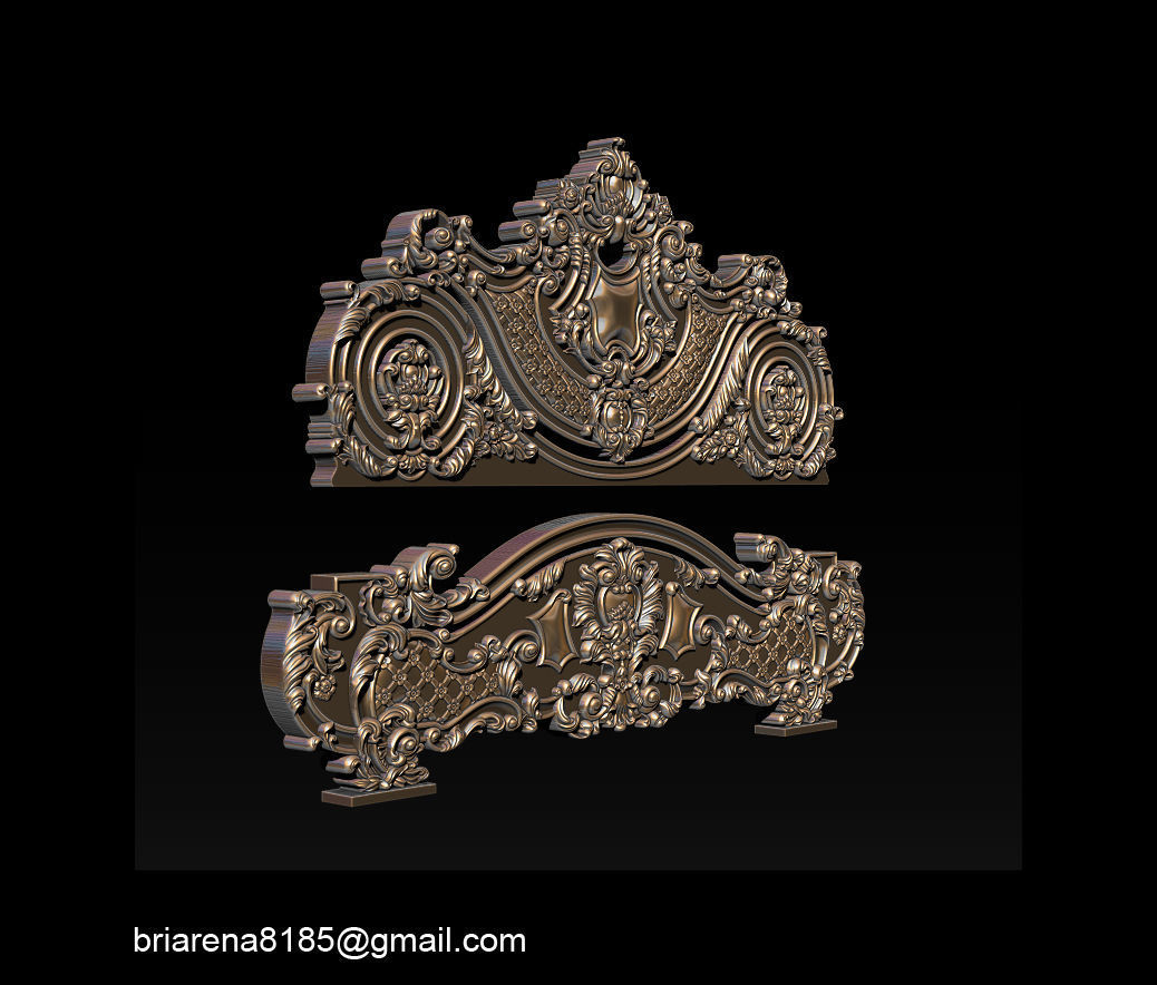 Classic Bed  3D relief models 3D print model_14