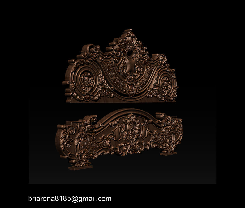 Classic Bed  3D relief models 3D print model_21