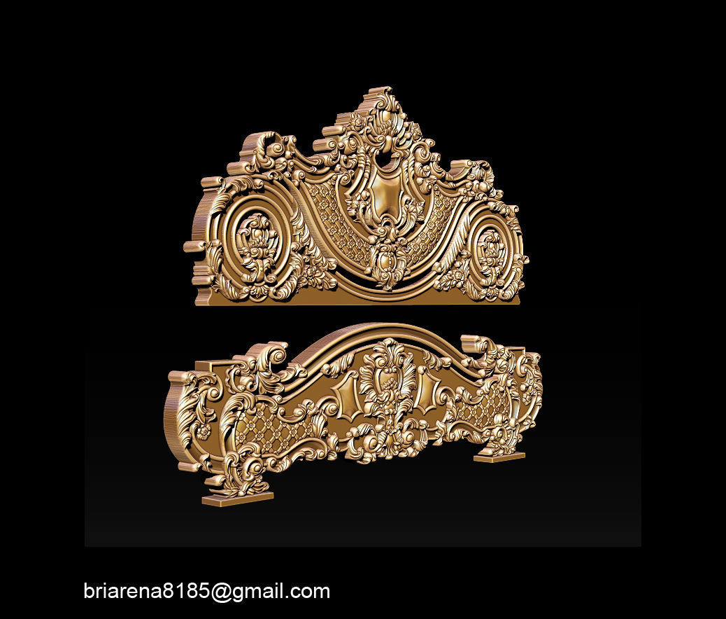 Classic Bed  3D relief models 3D print model_19