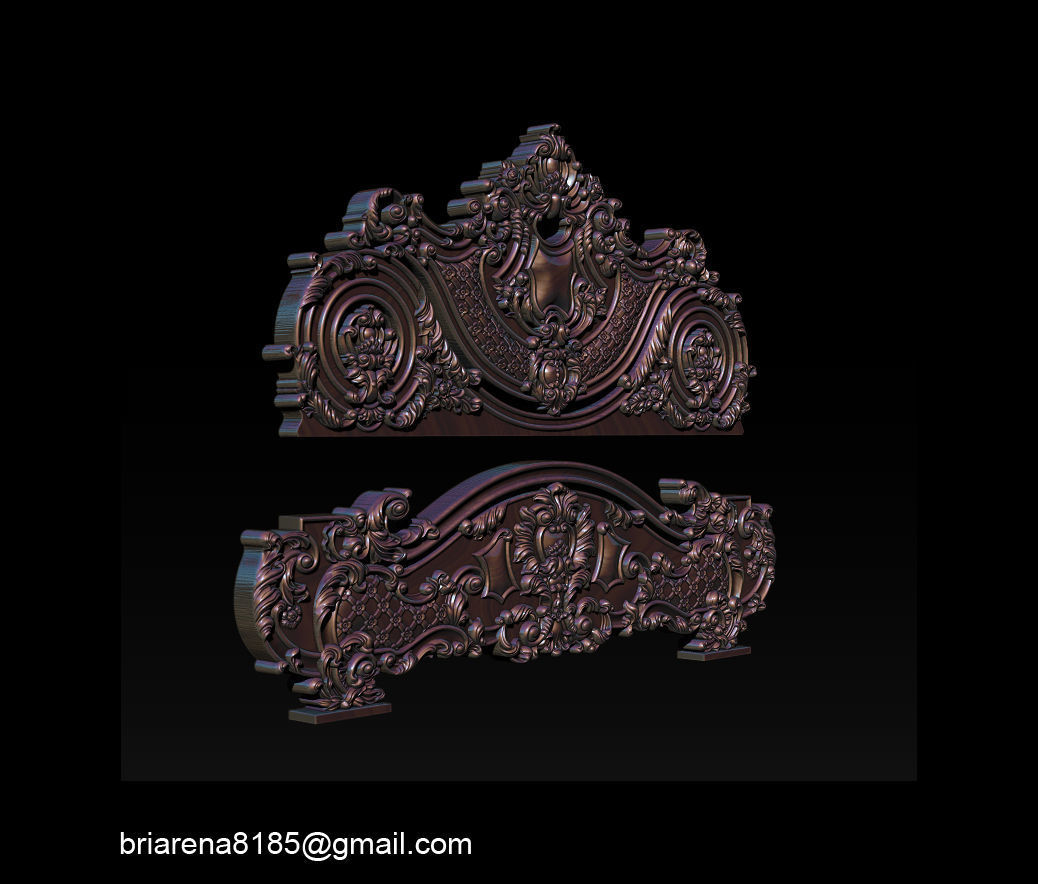 Classic Bed  3D relief models 3D print model_22