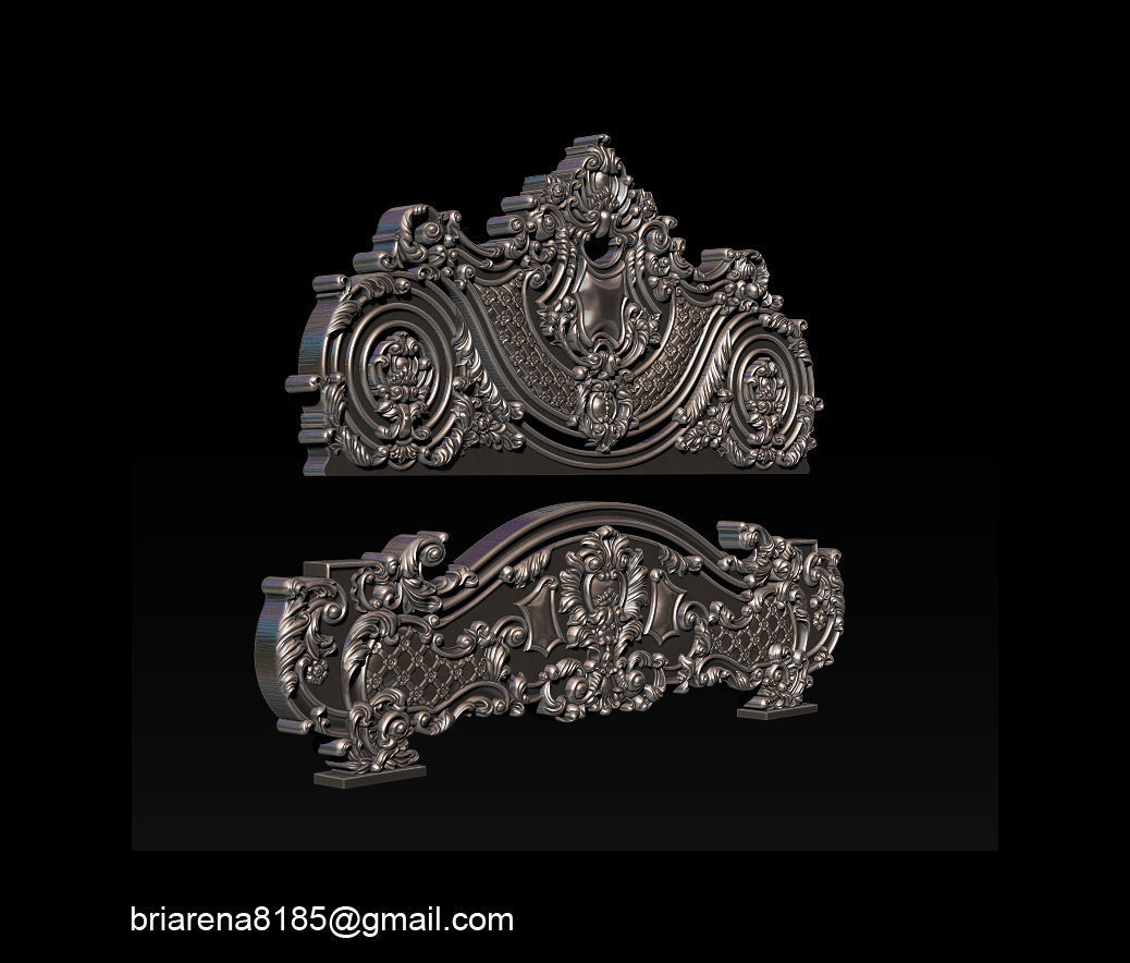 Classic Bed  3D relief models 3D print model_12