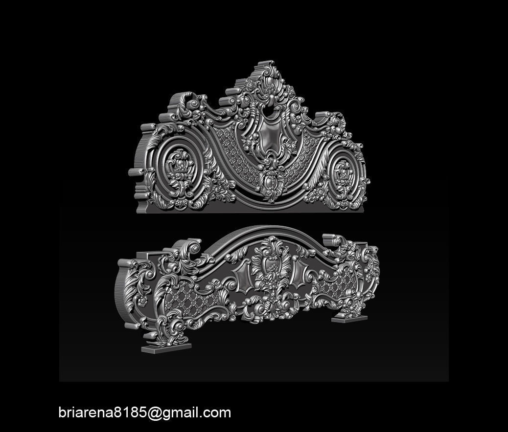 Classic Bed  3D relief models 3D print model_15