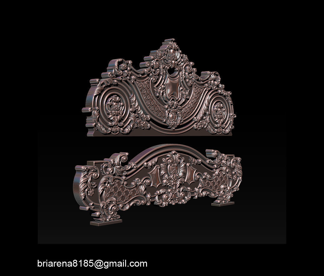 Classic Bed  3D relief models 3D print model_17